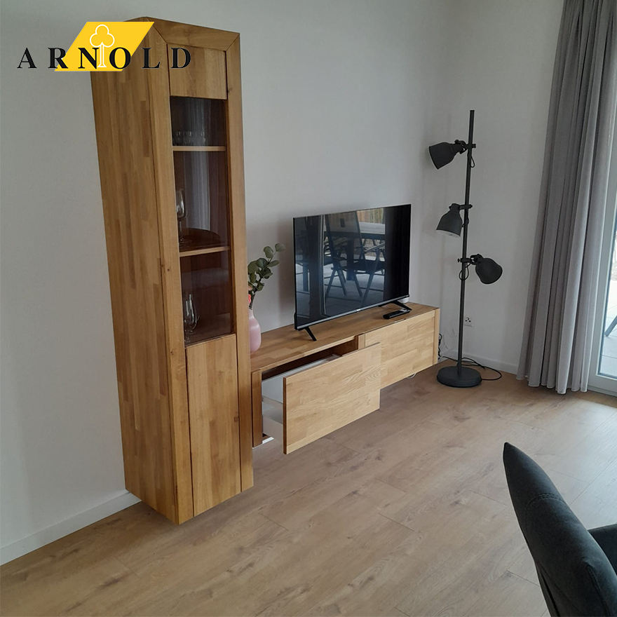 Vitrine mit TV-Rack